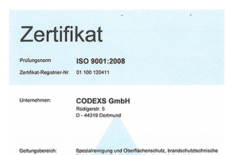 Zertifiziertes Qualitätsmanagement von Codexs